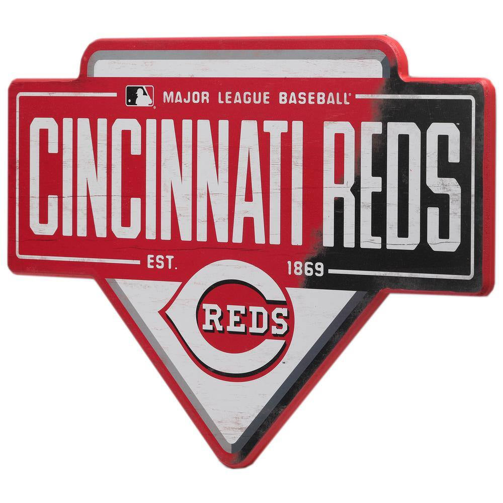Cincinnati Reds MDF Base Wooden Wall Art