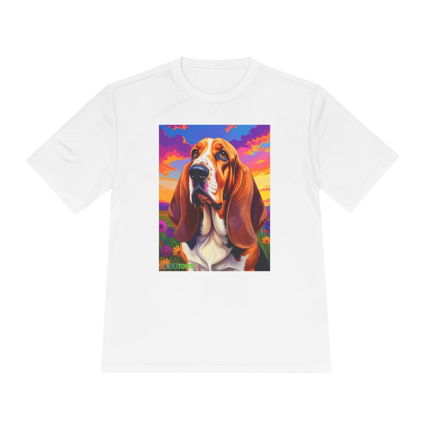 Pup Art Canvas Unisex Moisture Wicking Tee (Basset Hound)