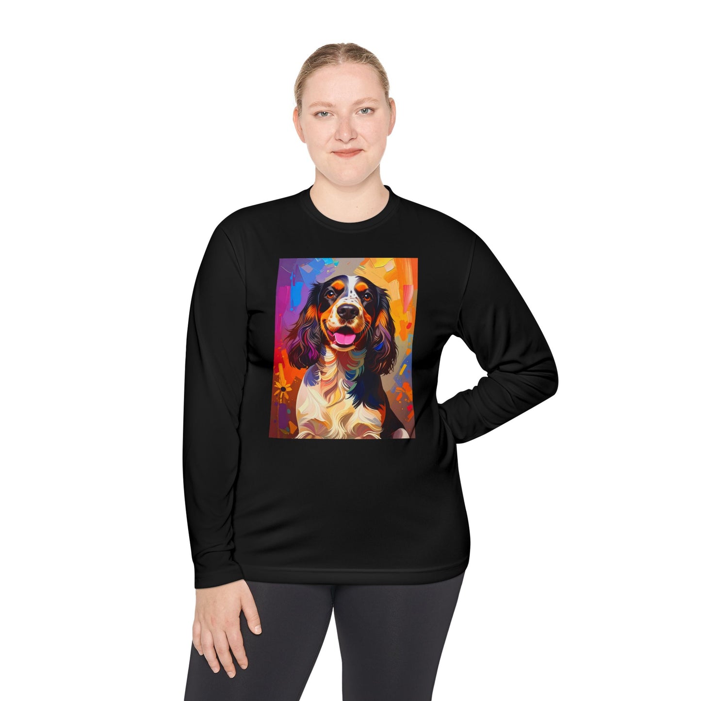 Pup Art Canvas Sport Long Sleeve Tee (English Springer Spaniel - 1)