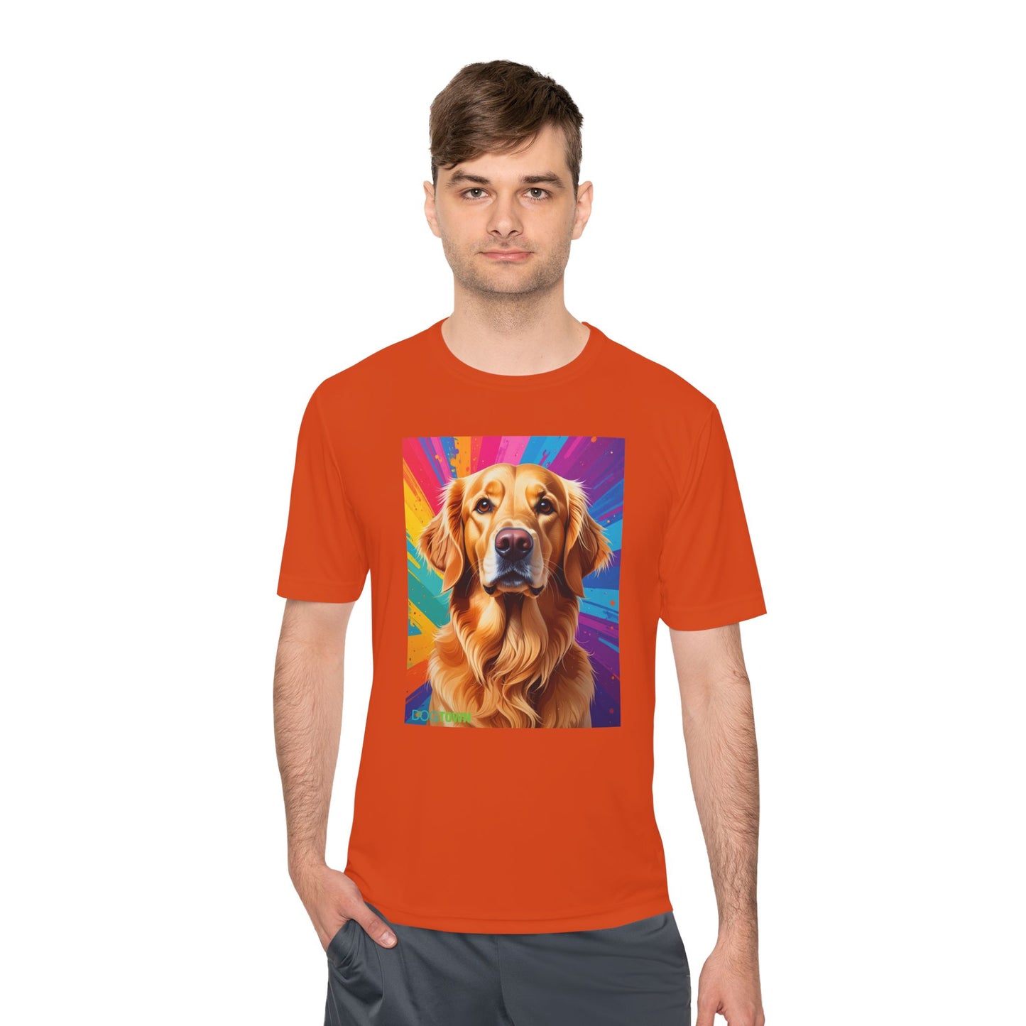 Pup Art Canvas Unisex Moisture Wicking Tee (Golden Retriever)