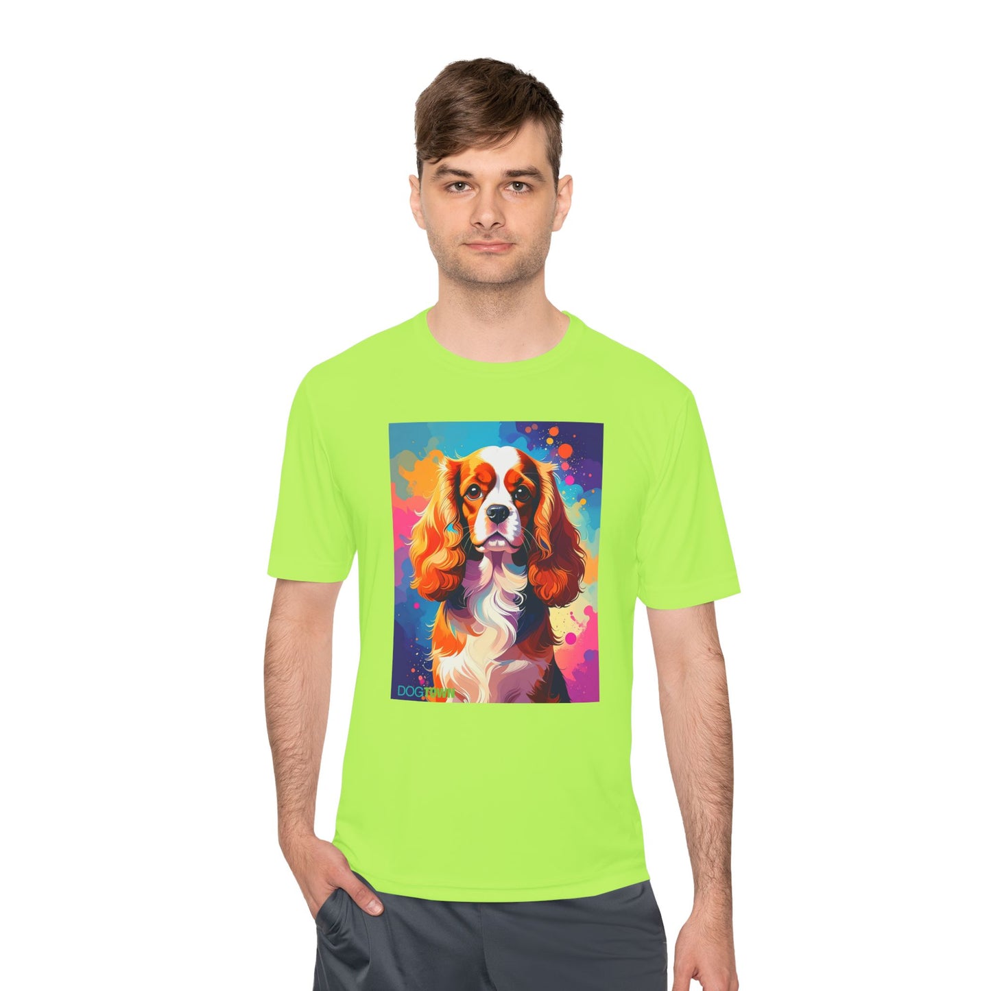 Pup Art Canvas Unisex Moisture Wicking Tee (Cavalier King Charles Spaniel)