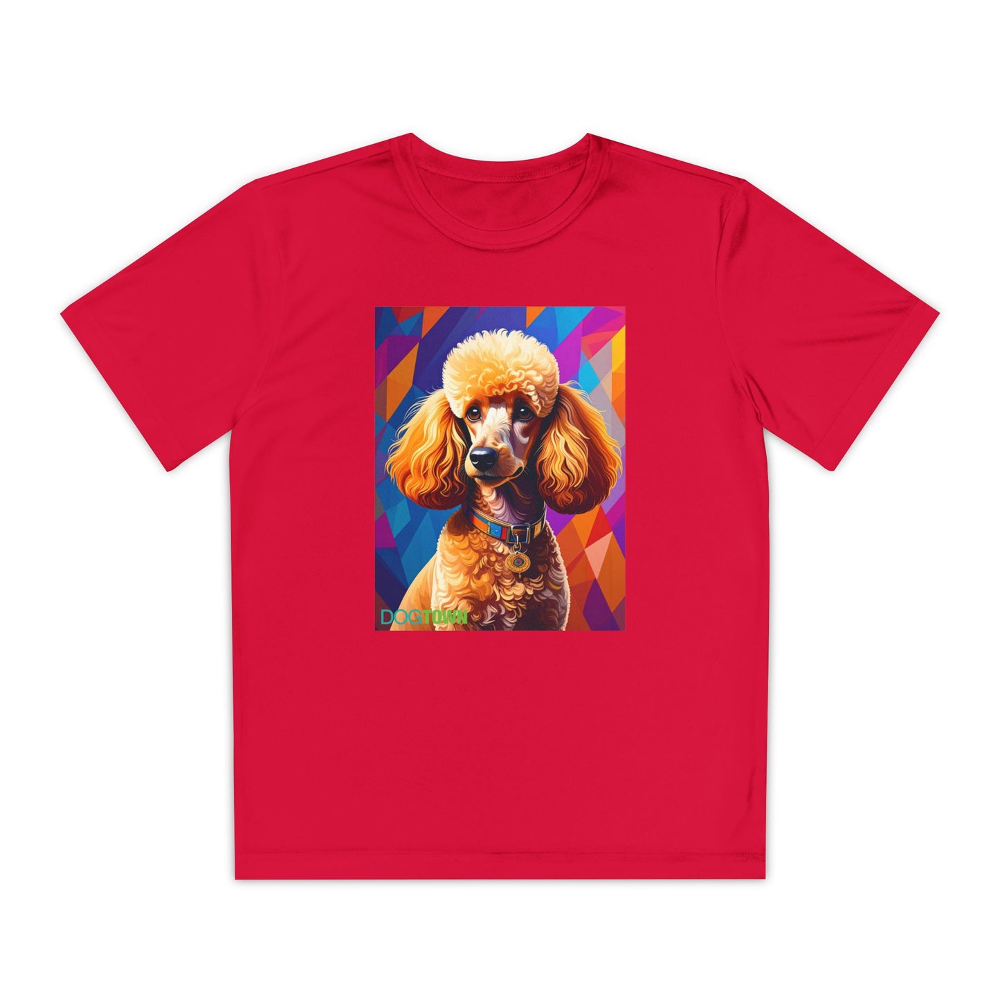 Pup Art Canvas - Kid's Sport Short Sleeve Tee (Toy Poodle)