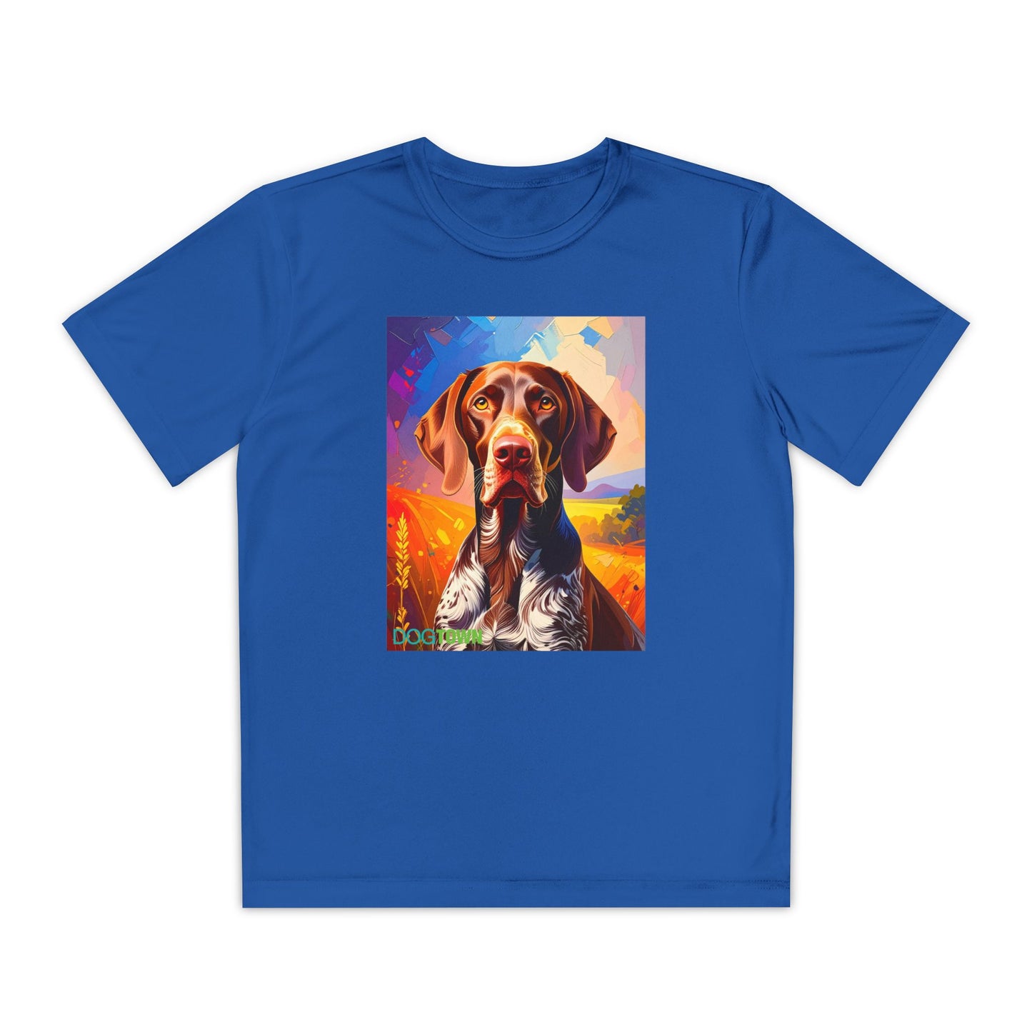Pup Art Canvas - Kid's Sport Short Sleeve Tee (German Shorthaired Pointer)