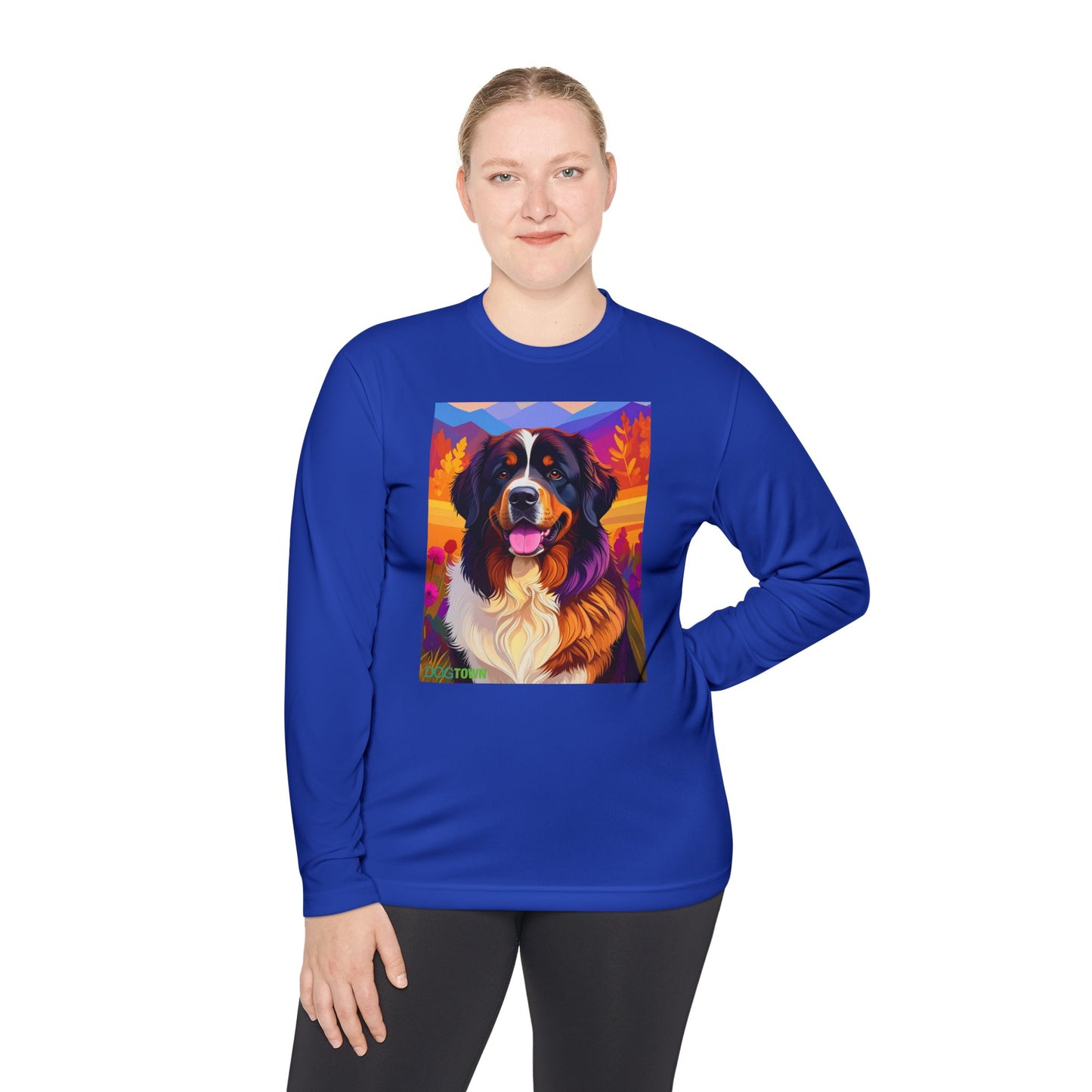 Pup Art Canvas Sport Long Sleeve Tee (Bernese Mountain Dog)