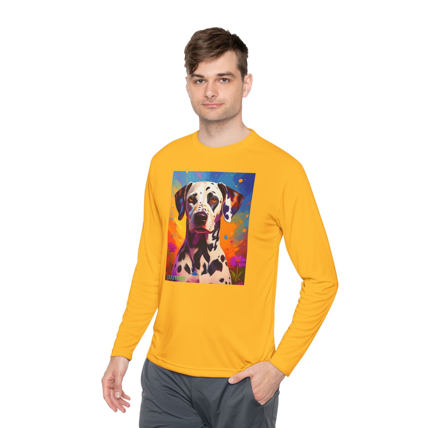 Pup Art Canvas Sport Long Sleeve Tee (Dalmation)