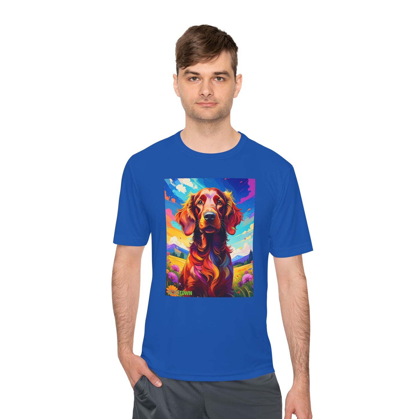 Pup Art Canvas Unisex Moisture Wicking Tee (Irish Setter)