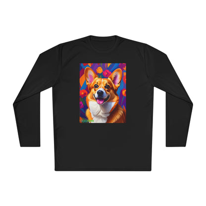 Pup Art Canvas Sport Long Sleeve Tee (Corgi)