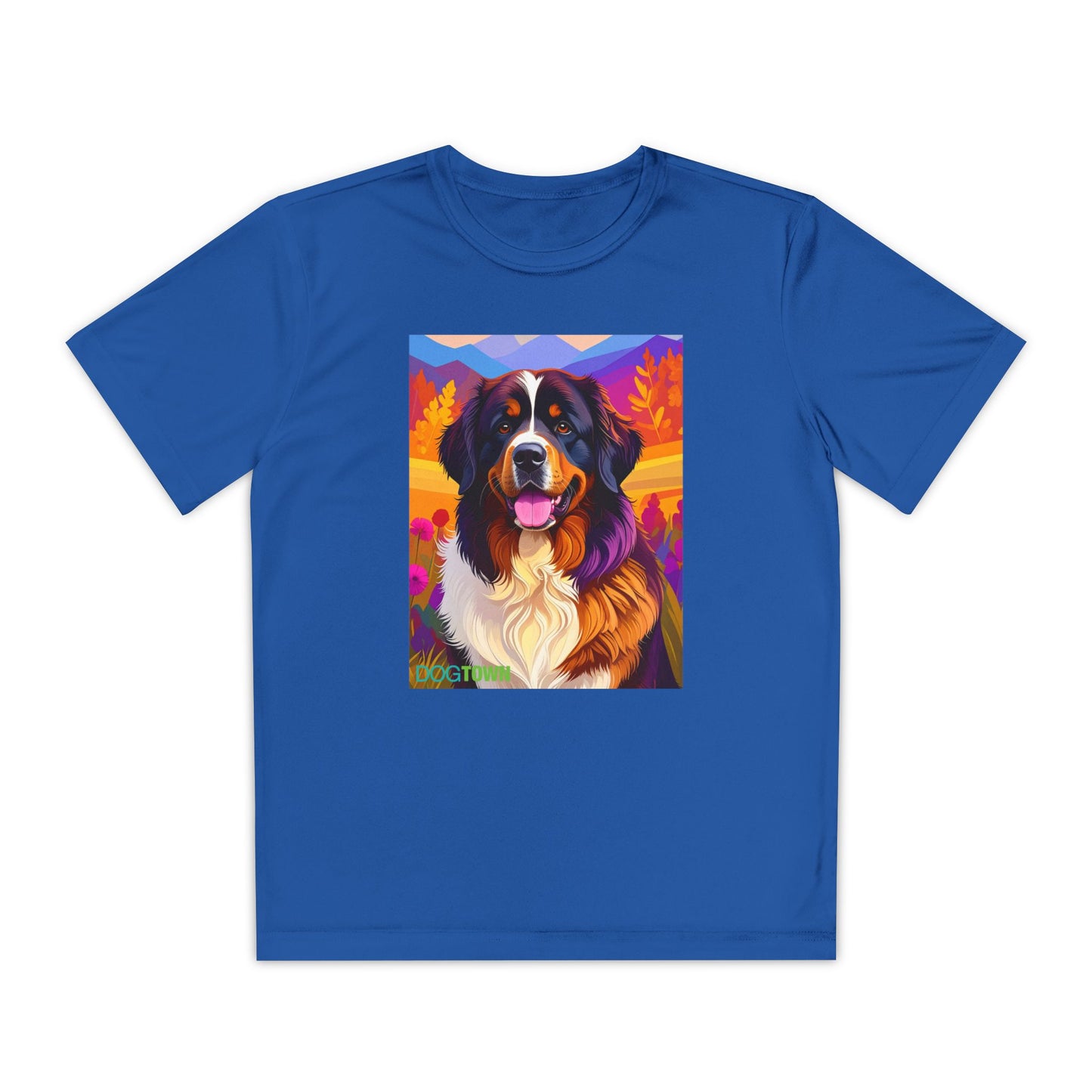 Pup Art Canvas - Kid's Sport Short Sleeve Tee (Bernese Mountain Dog)