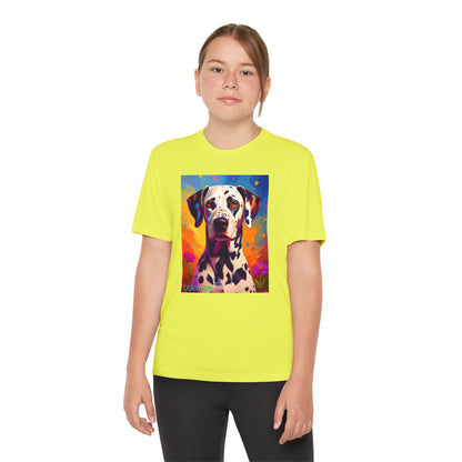 Pup Art Canvas - Kid's Sport Short Sleeve Tee (Dalmatian)