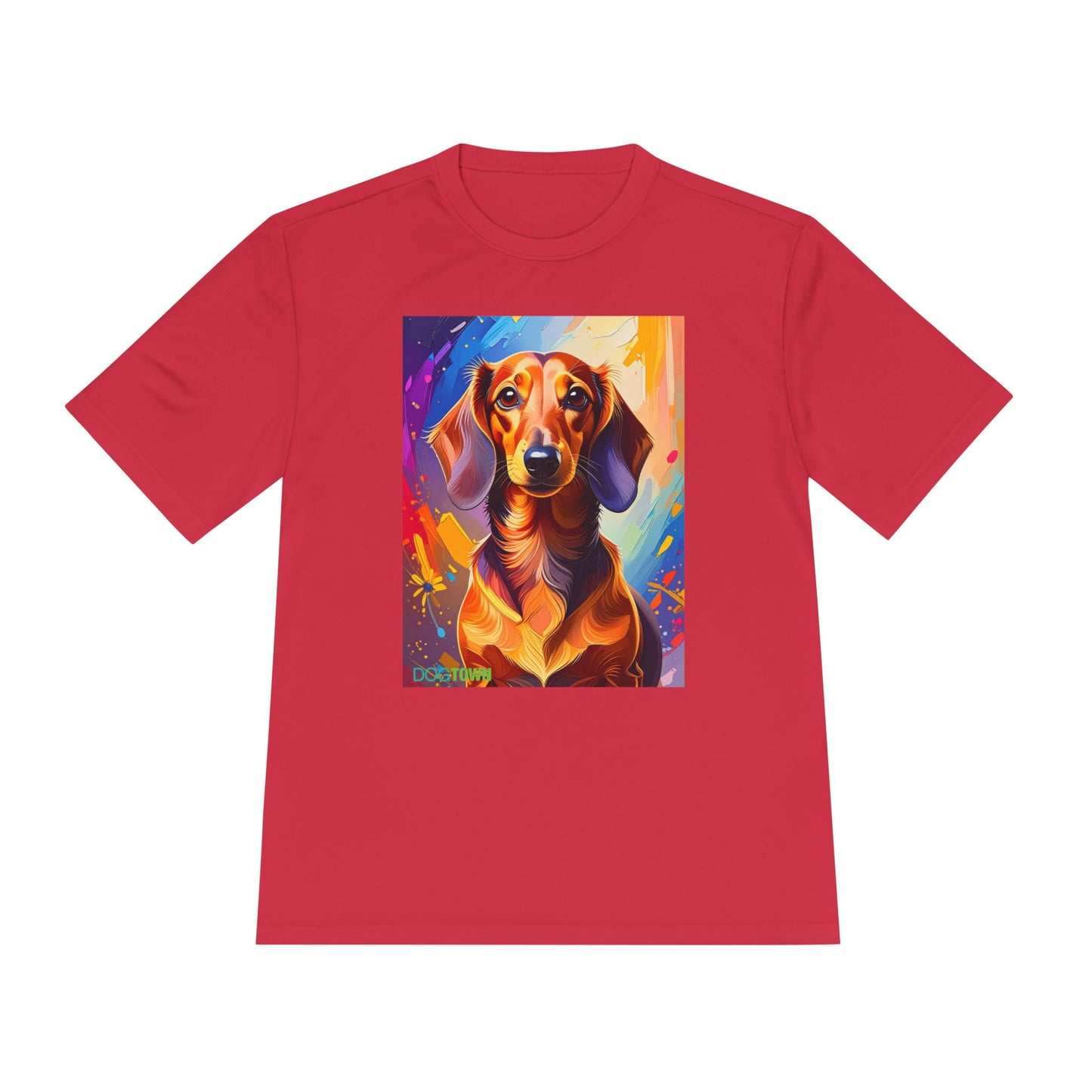 Pup Art Canvas Unisex Moisture Wicking Tee (Dachshund)