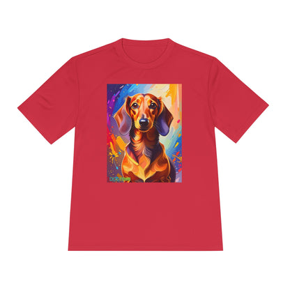 Pup Art Canvas Unisex Moisture Wicking Tee (Dachshund)