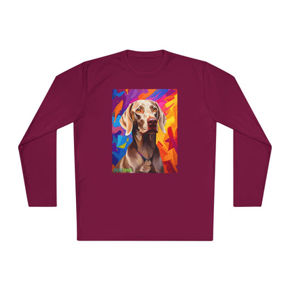 Pup Art Canvas Sport Long Sleeve Tee (Weimaraner)