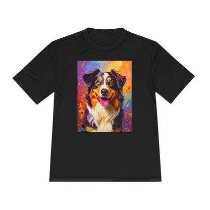 Pup Art Canvas Unisex Moisture Wicking Tee (Australian Shepherd)