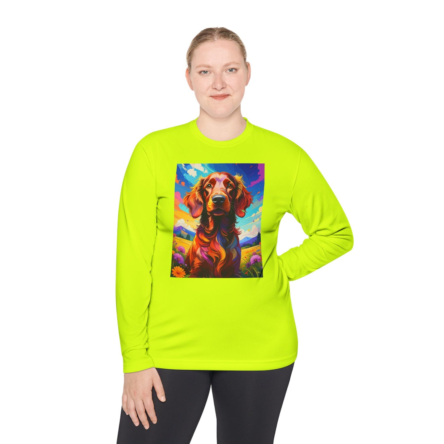 Pup Art Canvas Sport Long Sleeve Tee (Irish Setter)
