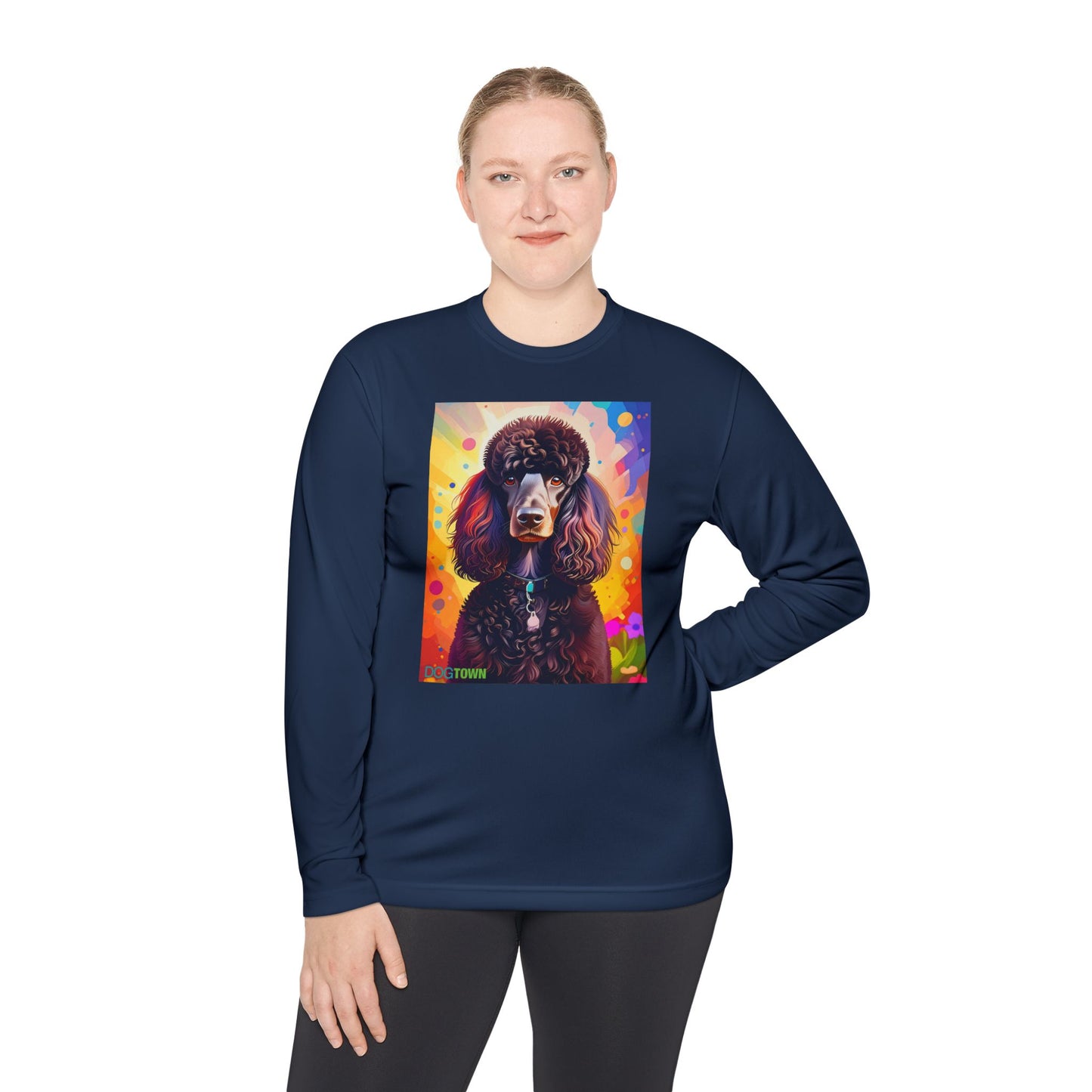 Pup Art Canvas Sport Long Sleeve Tee (Poodle Standard)