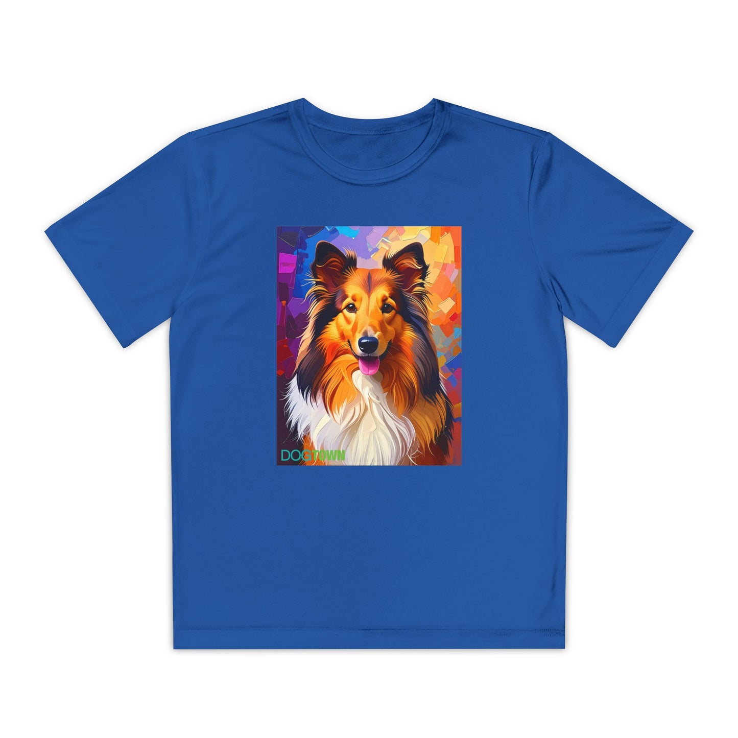 Pup Art Canvas - Kid's Sport Short Sleeve Tee (Sheltie - Shetland Sheepdog)