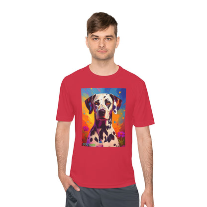 Pup Art Canvas Unisex Moisture Wicking Tee (Dalmation)