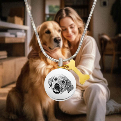 Personalized Engraved Pet Ashes Necklace Memorial Keepsake Gift for Dog Cat Pet Lovers