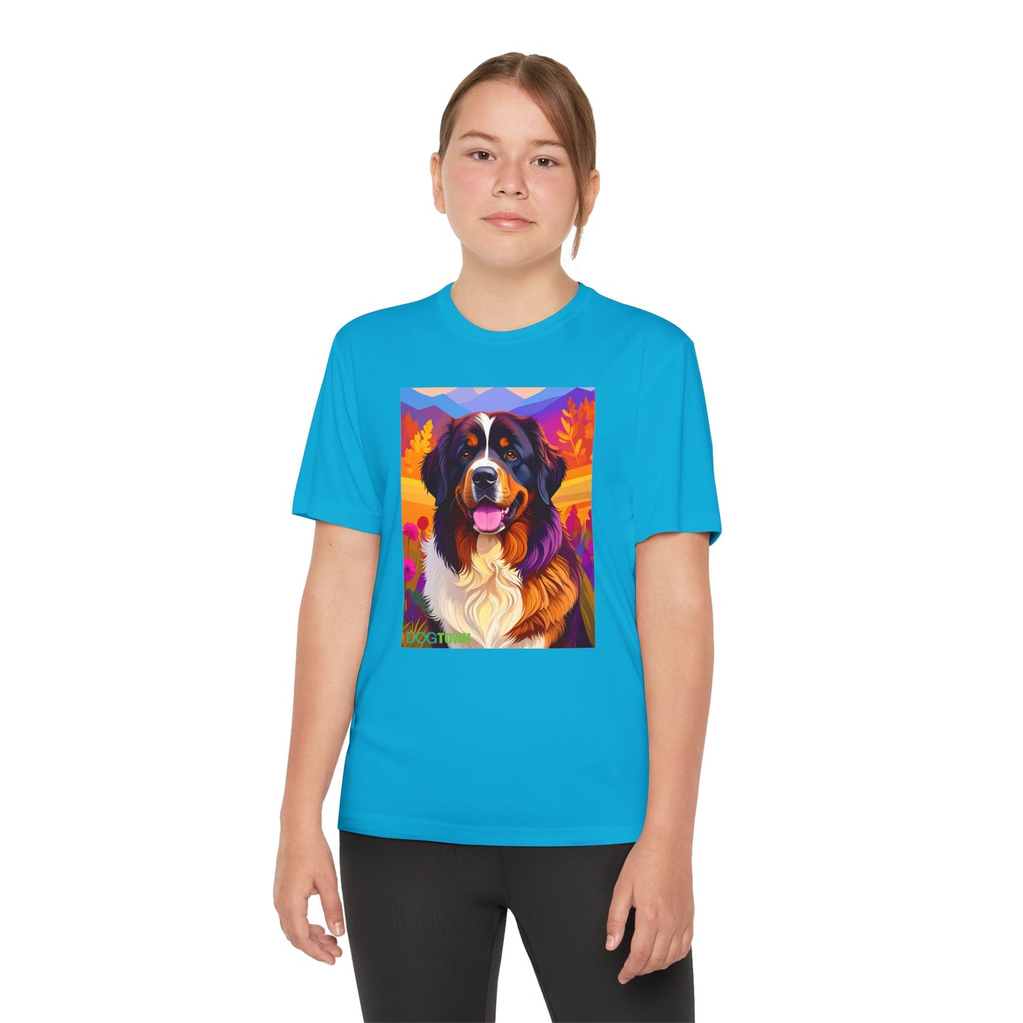 Pup Art Canvas - Kid's Sport Short Sleeve Tee (Bernese Mountain Dog)
