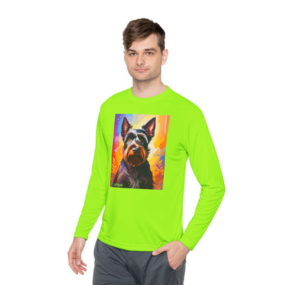Pup Art Canvas Sport Long Sleeve Tee (Scottish Terrier)