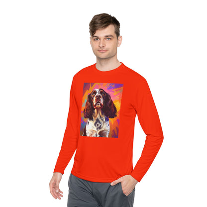 Pup Art Canvas Sport Long Sleeve Tee (English Springer Spaniel - 2)