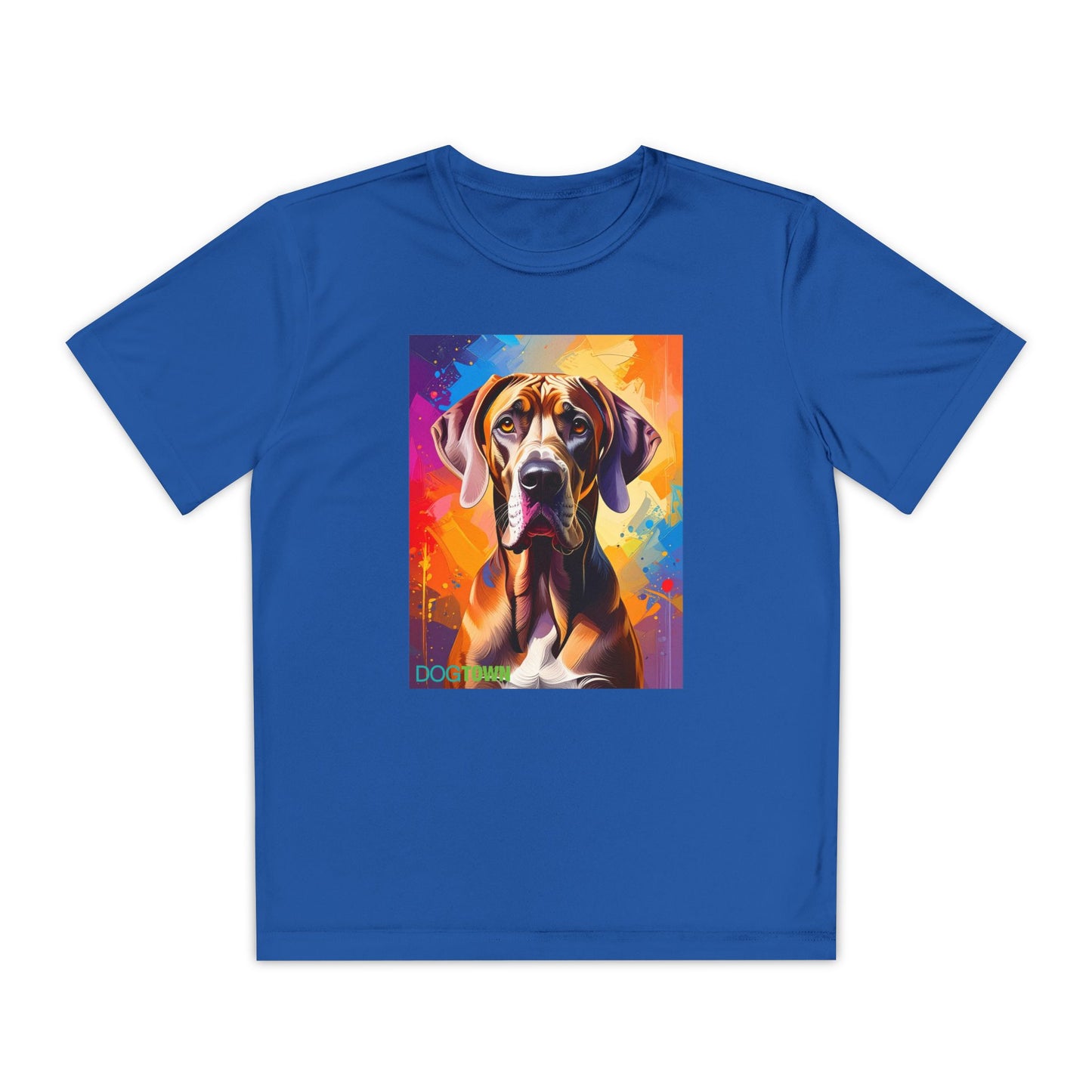 Pup Art Canvas - Kid's Sport Short Sleeve Tee (Great Dane)