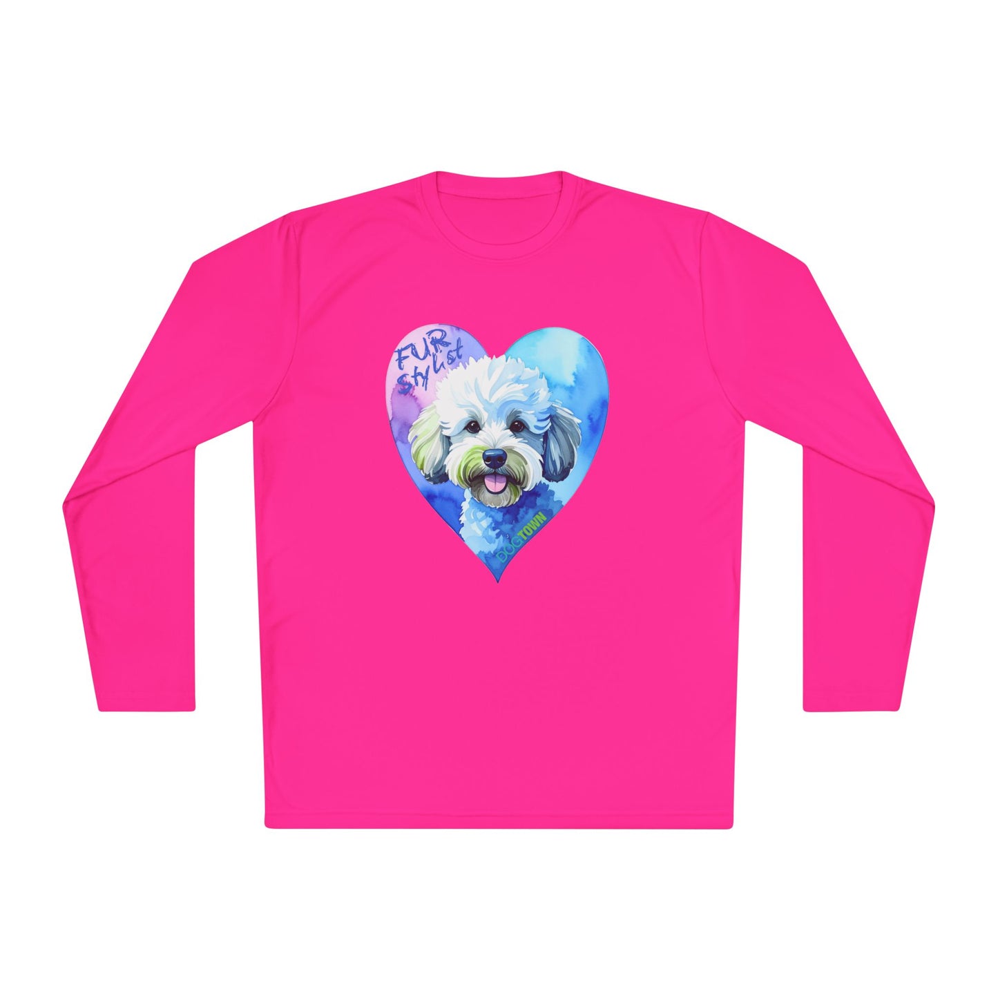 Dogtown Fur Stylist Groomer Long Sleeve Shirt (Doodle with Heart)