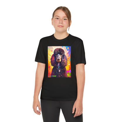 Pup Art Canvas - Kid's Sport Short Sleeve Tee (Standard Poodle)