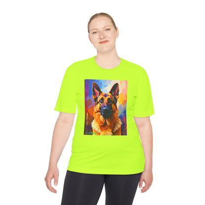 Pup Art Canvas Unisex Moisture Wicking Tee (German Shepherd)