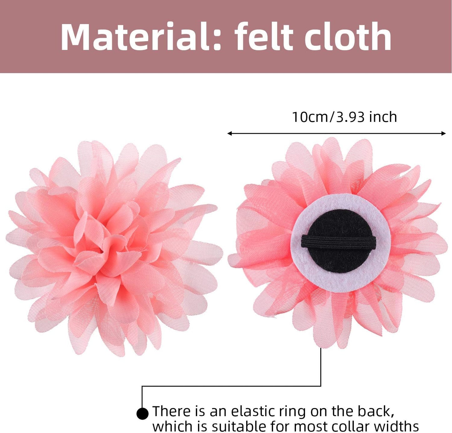 Dog Collar Flowers - 20 Pcs 4 Inch 