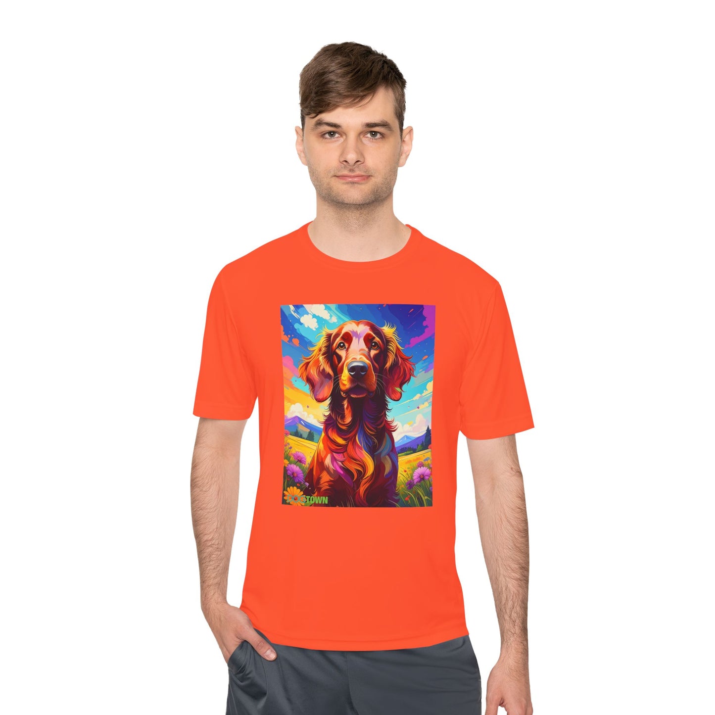 Pup Art Canvas Unisex Moisture Wicking Tee (Irish Setter)