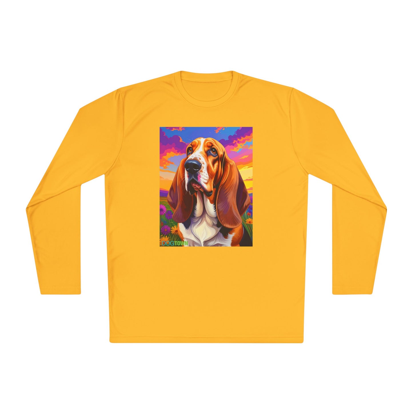 Pup Art Canvas Sport Long Sleeve Tee (Basset Hound)