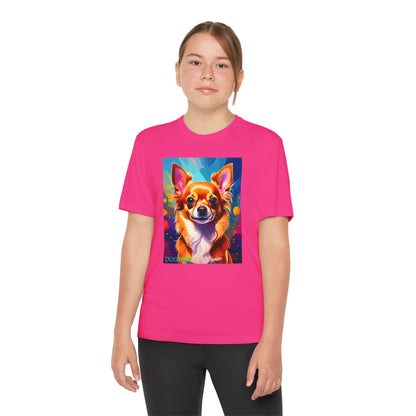 Pup Art Canvas - Kid's Sport Short Sleeve Tee (Chihuauha)