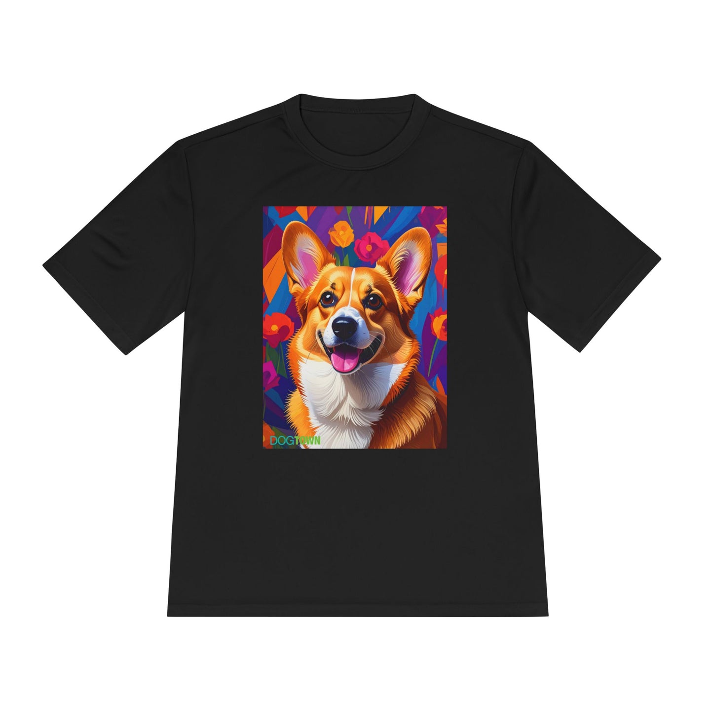 Pup Art Canvas Unisex Moisture Wicking Tee (Corgi)