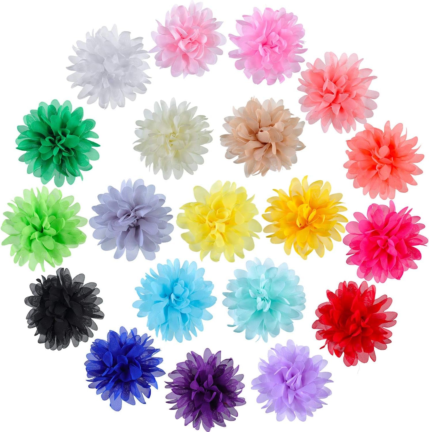 Dog Collar Flowers - 20 Pcs 4 Inch 