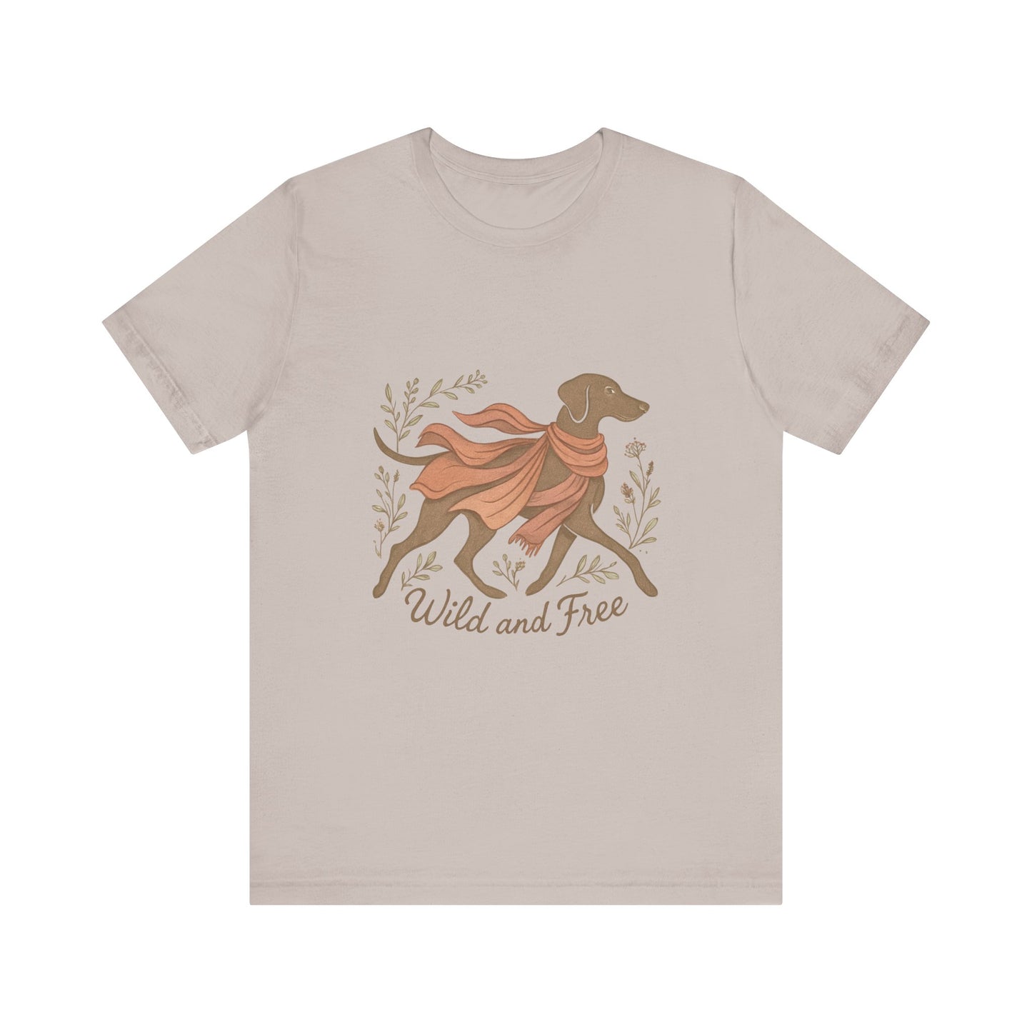 Dogtown Boho Revival "Wild and Free" Unisex Jersey Short Sleeve Tee (Weimaraner)