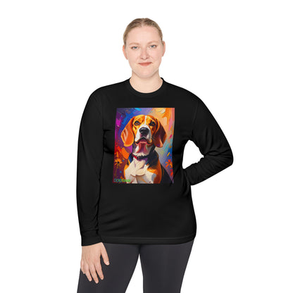 Pup Art Canvas Sport Long Sleeve Tee (Beagle)