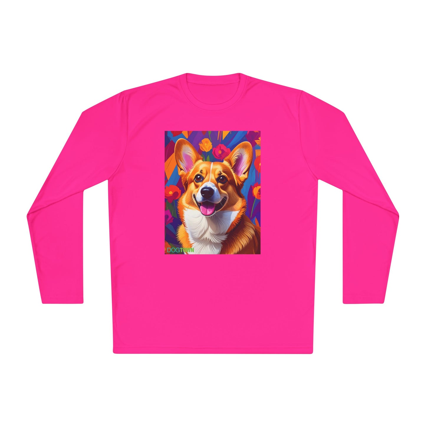 Pup Art Canvas Sport Long Sleeve Tee (Corgi)