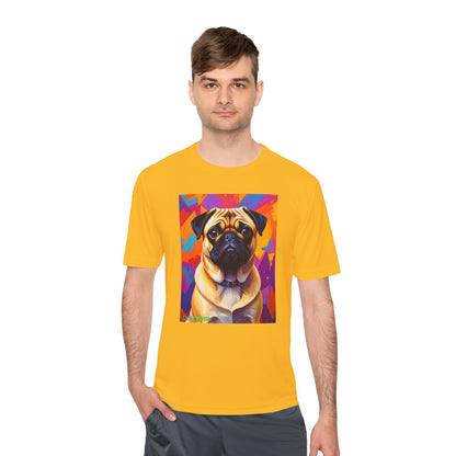Pup Art Canvas Unisex Moisture Wicking Tee (Pug)