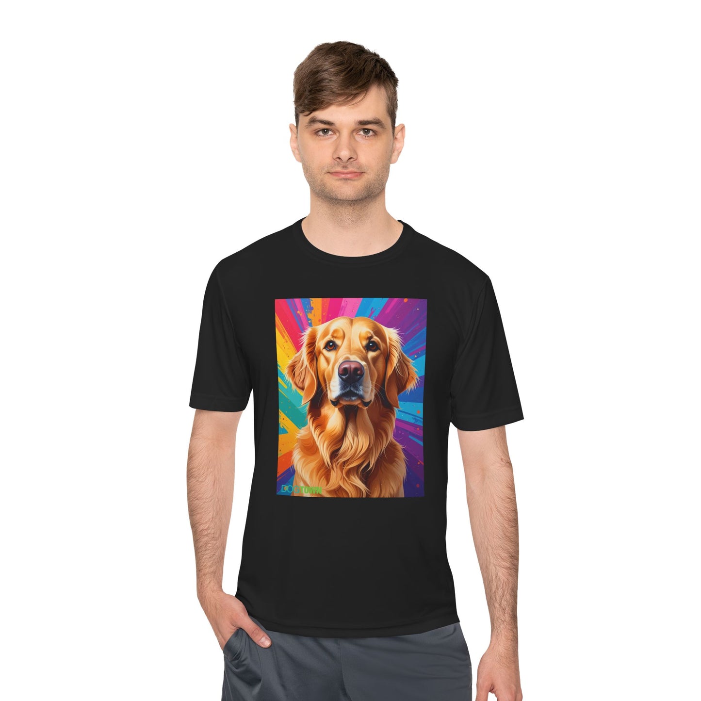 Pup Art Canvas Unisex Moisture Wicking Tee (Golden Retriever)