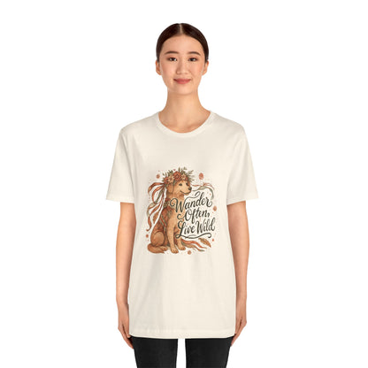 Dogtown Boho Revival "Wander Often, Live Wild" Unisex Jersey Tee (Golden Retriever)