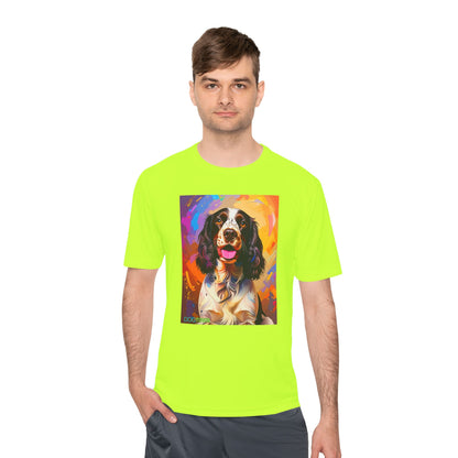 Pup Art Canvas Unisex Moisture Wicking Tee (English Springer Spaniel - 3)