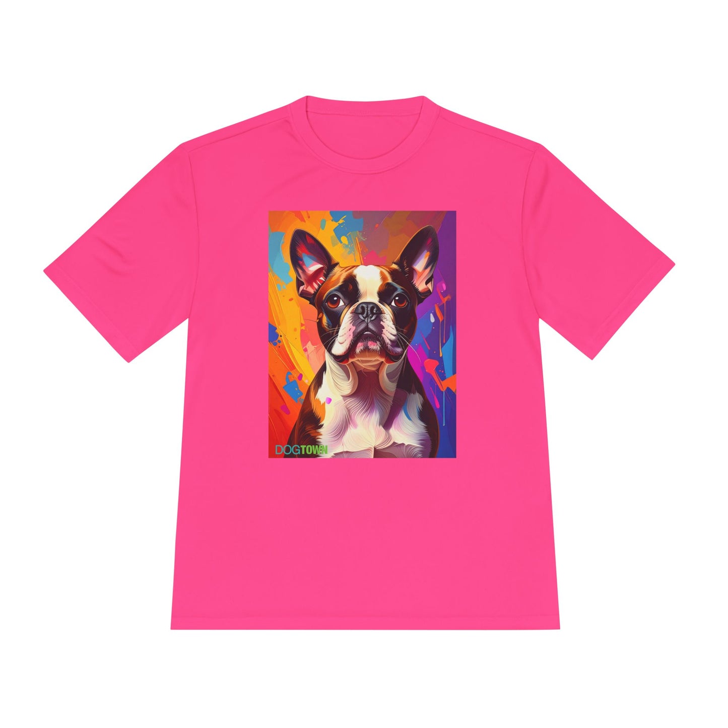 Pup Art Canvas Unisex Moisture Wicking Tee (Boston Terrier)