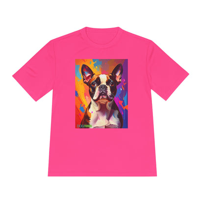 Pup Art Canvas Unisex Moisture Wicking Tee (Boston Terrier)