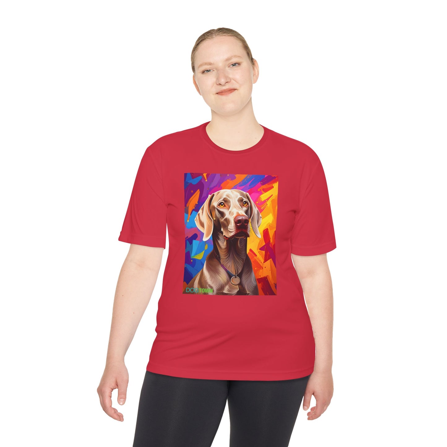 Pup Art Canvas Unisex Moisture Wicking Tee (Weimaraner)