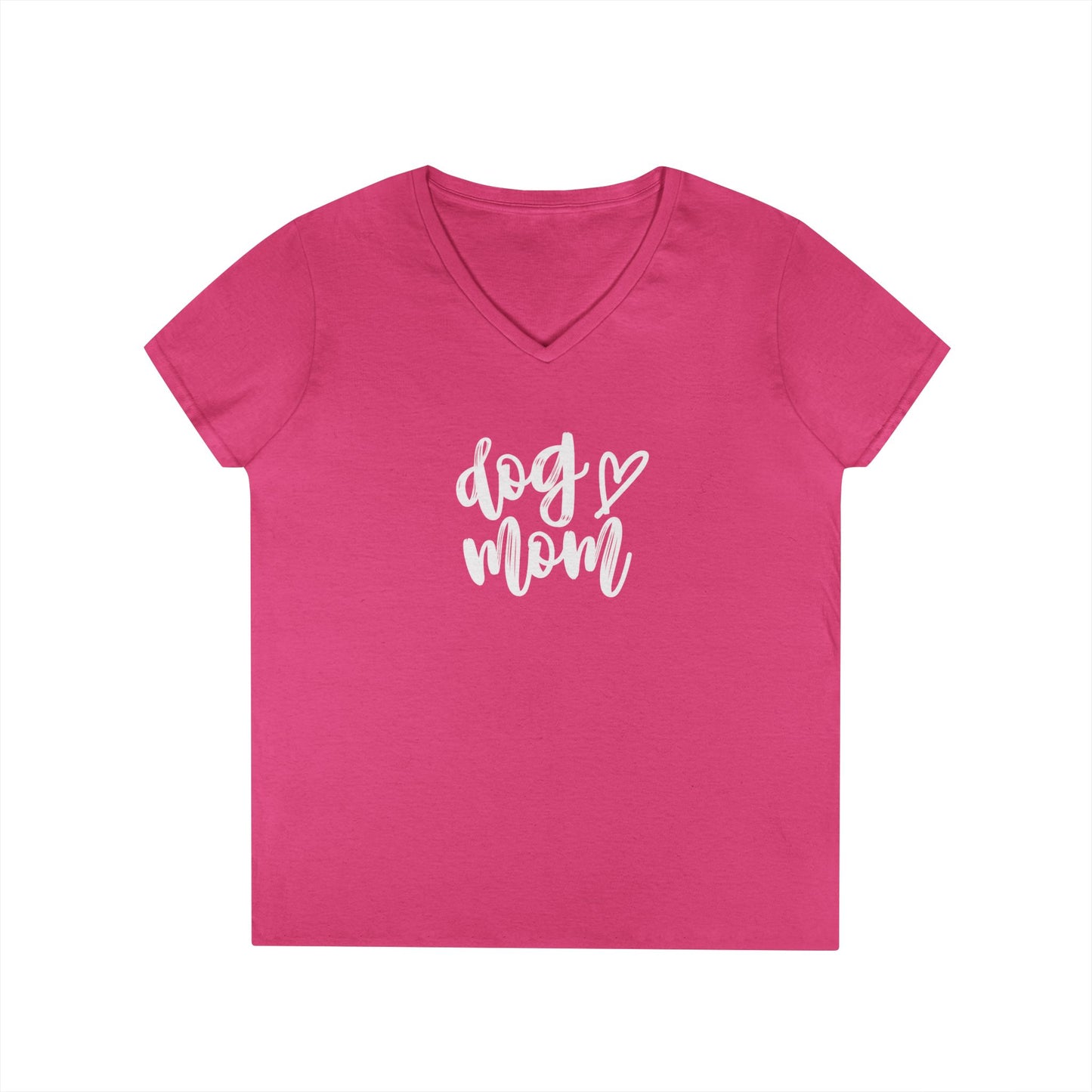 Dog Mom V-Neck T-Shirt, Cute Pet Lover Gift, Dog Lover Tee, Canine Mom Shirt, Casual Dog Apparel