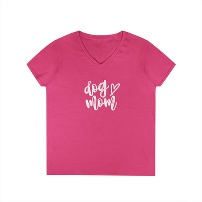 Dog Mom V-Neck T-Shirt, Cute Pet Lover Gift, Dog Lover Tee, Canine Mom Shirt, Casual Dog Apparel
