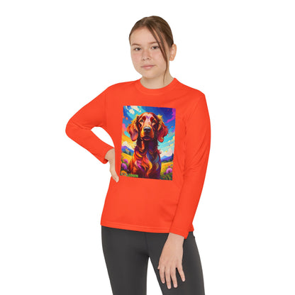 Pup Art Canvas - Kid's Sport Long Sleeve Tee (Irish Setter)