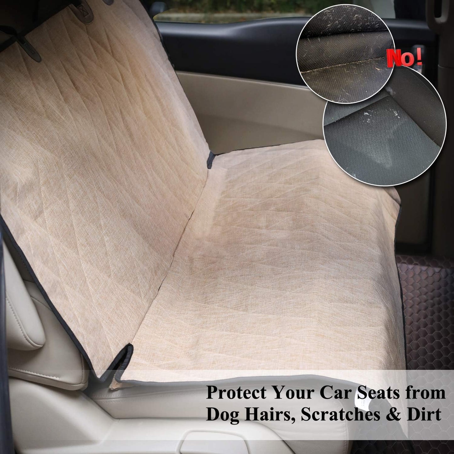 Car Seat Cover for Dogs, Heather Khaki, 46" L * 52" W