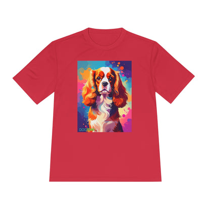 Pup Art Canvas Unisex Moisture Wicking Tee (Cavalier King Charles Spaniel)